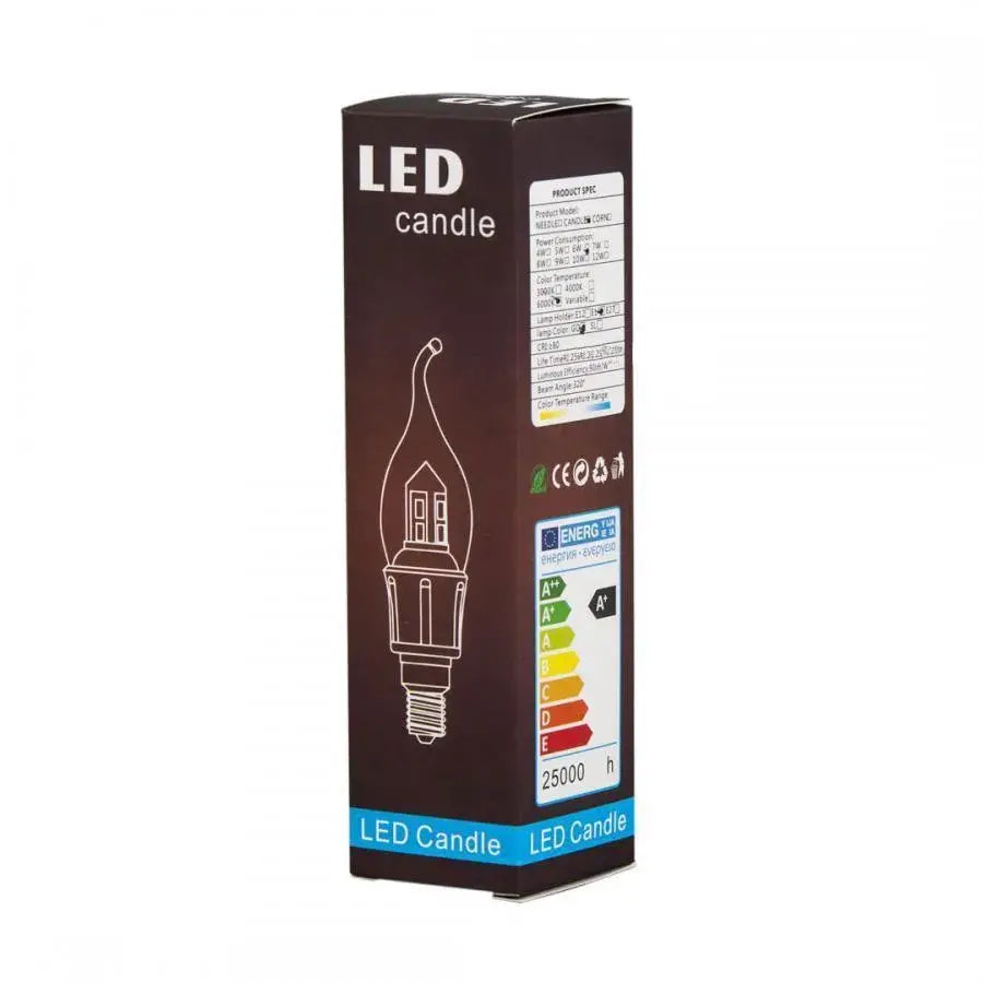 LED Light E14 Candle, 6W, κρύο φως, 6000K
