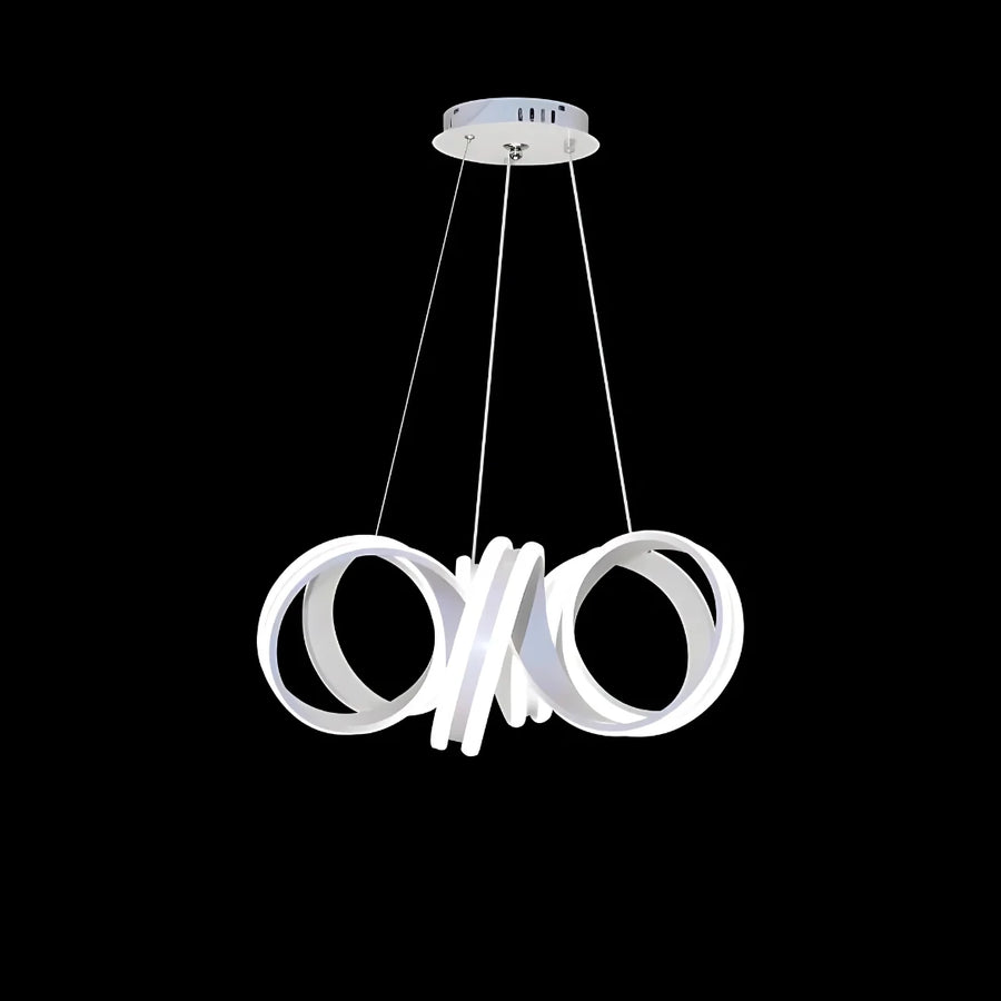 Κρεμαστός πολυέλαιος LED με τηλεχειριστήριο INFINITY TWIST 180W, Κυματιστό, Κρύο/Ζεστό/Ουδέτερο φως, Ρυθμιζόμενο, Λευκό, Ρυθμιζόμενο ύψος