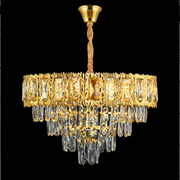 Corona Corona Corona 8xe14 Crystal Chandelier, διάμετρος 49cm, γυαλιστερό χρυσό, ανανεώσιμο ύψος