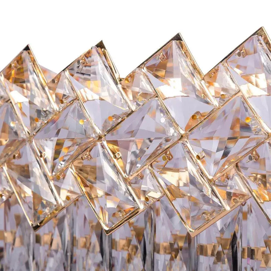 Κρυστάλλινος πολυέλαιος WINDSOR Regalis 10x E14, Διάμετρος 85cm, Γυαλιστερό Χρυσό, Ρυθμιζόμενο Ύψος