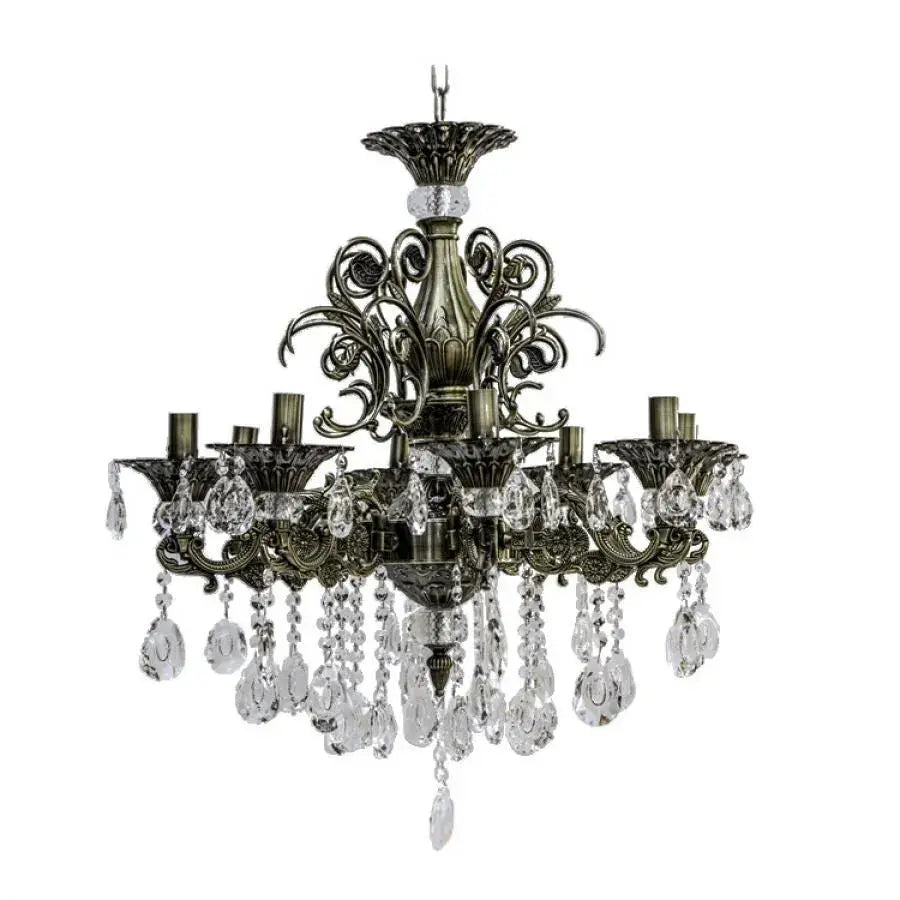 SANSSOUCI Magno Crystal Πολυέλαιος, 8xE14, Διάμετρος 65cm, Αντίκα Μπρούτζος