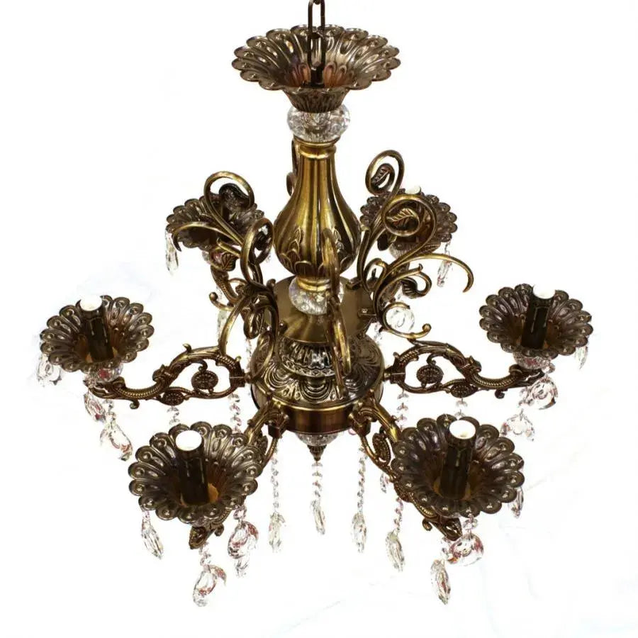 SANSSOUCI Magno Crystal Πολυέλαιος, 6xE14, Διάμετρος 60cm, Αντίκα Μπρούτζος