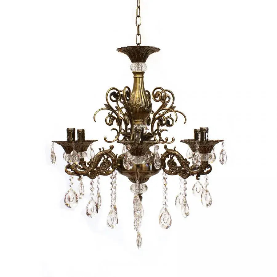 SANSSOUCI Magno Crystal Πολυέλαιος, 6xE14, Διάμετρος 60cm, Αντίκα Μπρούτζος