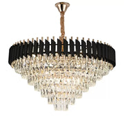 Crystal πολυέλαιο Versailles Supremo 12xe27, διάμετρο 80cm, γυαλιστερό και μαύρο χρυσό, ρυθμιζόμενο ύψος