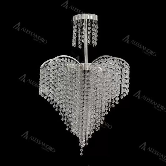 Πολυέλαιος Crystal Baylor 4x E27 44cm Ασημένια διάμετρο