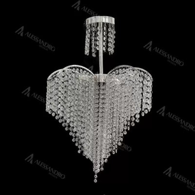 Πολυέλαιος Crystal Baylor 4x E27 44cm Ασημένια διάμετρο