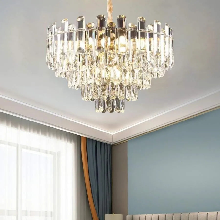 Calvin Calvin 11x E14 Crystal Chandelier 55cm Gold