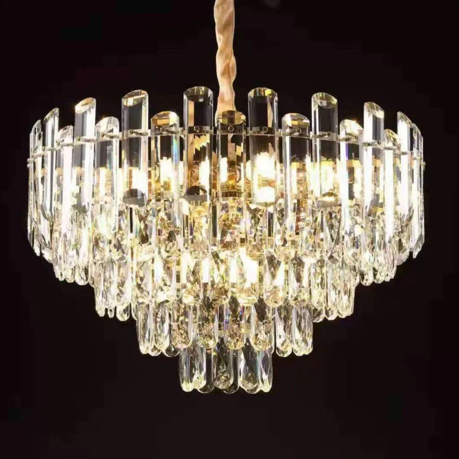 Calvin Calvin 11x E14 Crystal Chandelier 55cm Gold