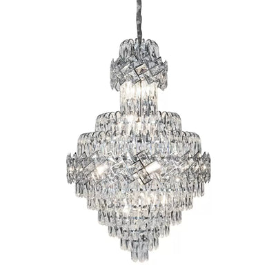 WINDSOR Grande Supremo Crystal Chandelier 14xE14, Διάμετρος 60X90cm, Γυαλιστερό χρώμιο, Ρυθμιζόμενο ύψος