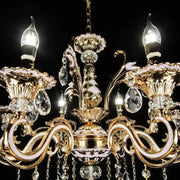 Crystal πολυέλαιος Luciano, 6*E14, χρυσός, μέταλλο και κρύσταλλο