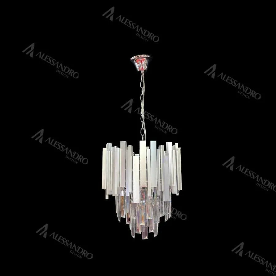 Πολυέλαιος Crystal mateo 6x e14 ασημί