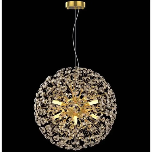 Crystal πολυέλαιο λεπτό 8x G9, διάμετρος 40cm, γυαλιστερό χρυσό, ρυθμιζόμενο ύψος