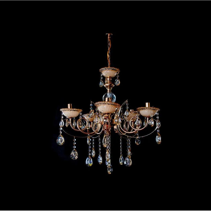 Giala Chandelier, 5*E14, χρυσός, μέταλλο και κρύσταλλο