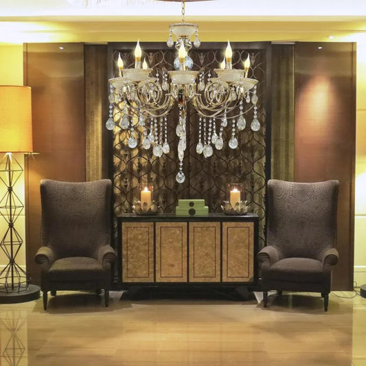 Giala Chandelier, 8*E14, χρυσός, μέταλλο και κρύσταλλο