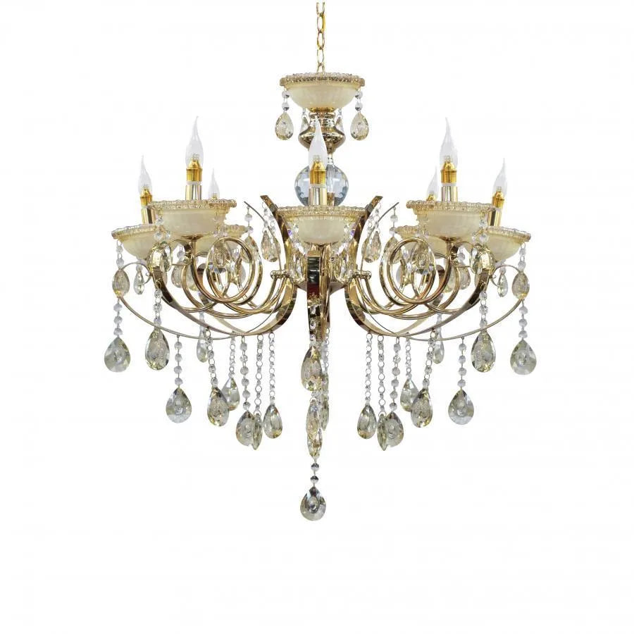 Giala Chandelier, 8*E14, χρυσός, μέταλλο και κρύσταλλο