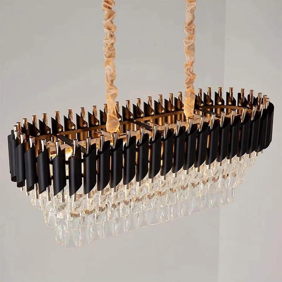 Κρυστάλλινος πολυέλαιος VERSAILLES Regalis 10x E14, Διάμετρος 80cm, Γυαλιστερό Χρυσό και Μαύρο, Ρυθμιζόμενο Ύψος