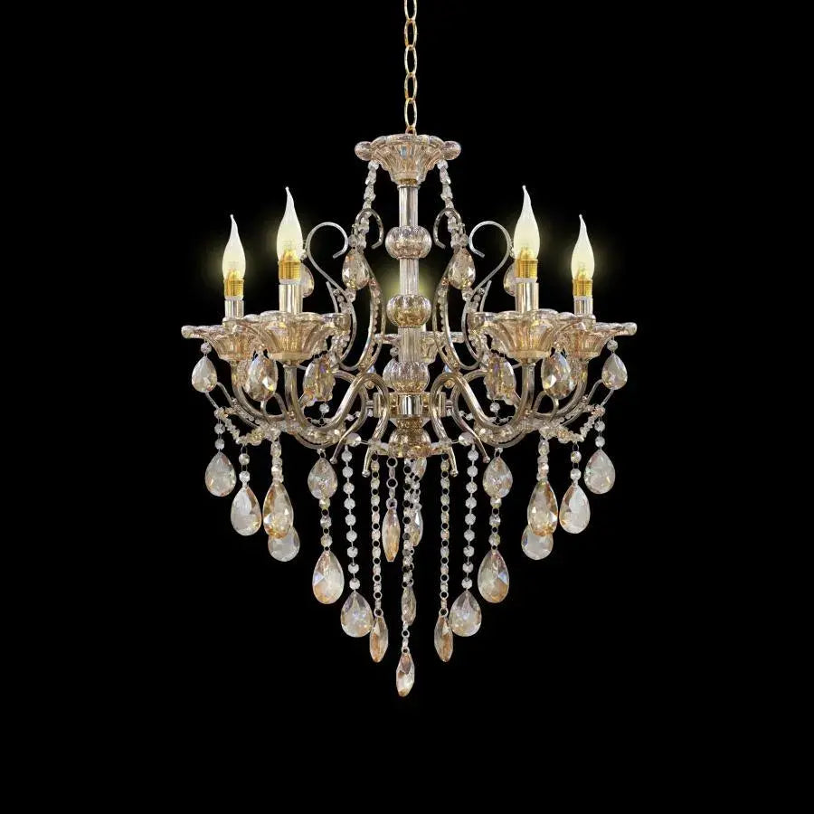 Imperial chandelier 5*e14, χρυσός, μέταλλο και κρύσταλλο