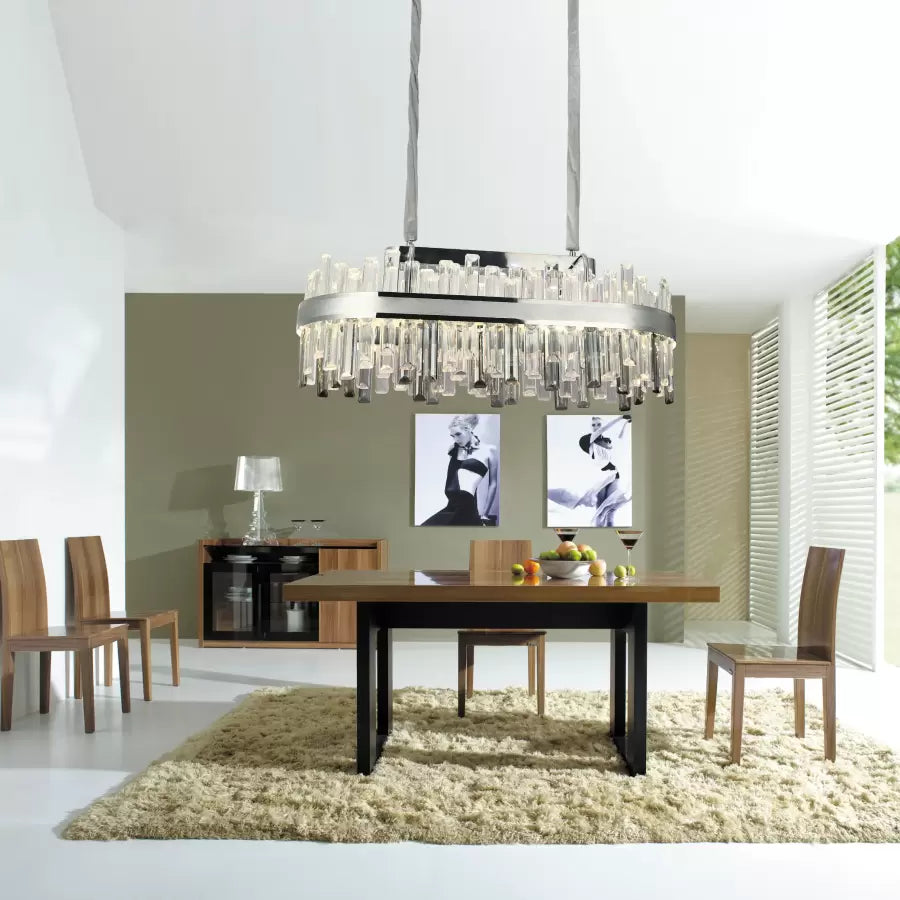 LED Crystal πολυέλαιος με τηλεχειριστήριο Morgan 140W Silver