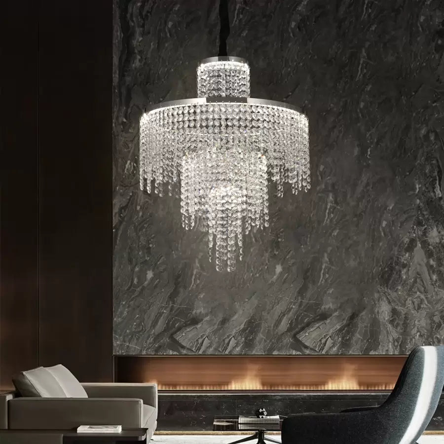 Crystal LED πολυέλαιος με Oscar Remote Control 59W Silver Daisy