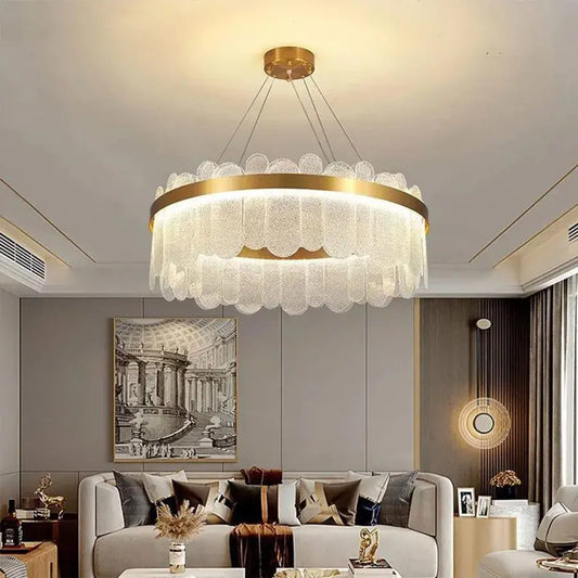 LED πολυέλαιος με τηλεχειριστήριο Alonzo 93W Dimable 60cm Χρυσή διάμετρο