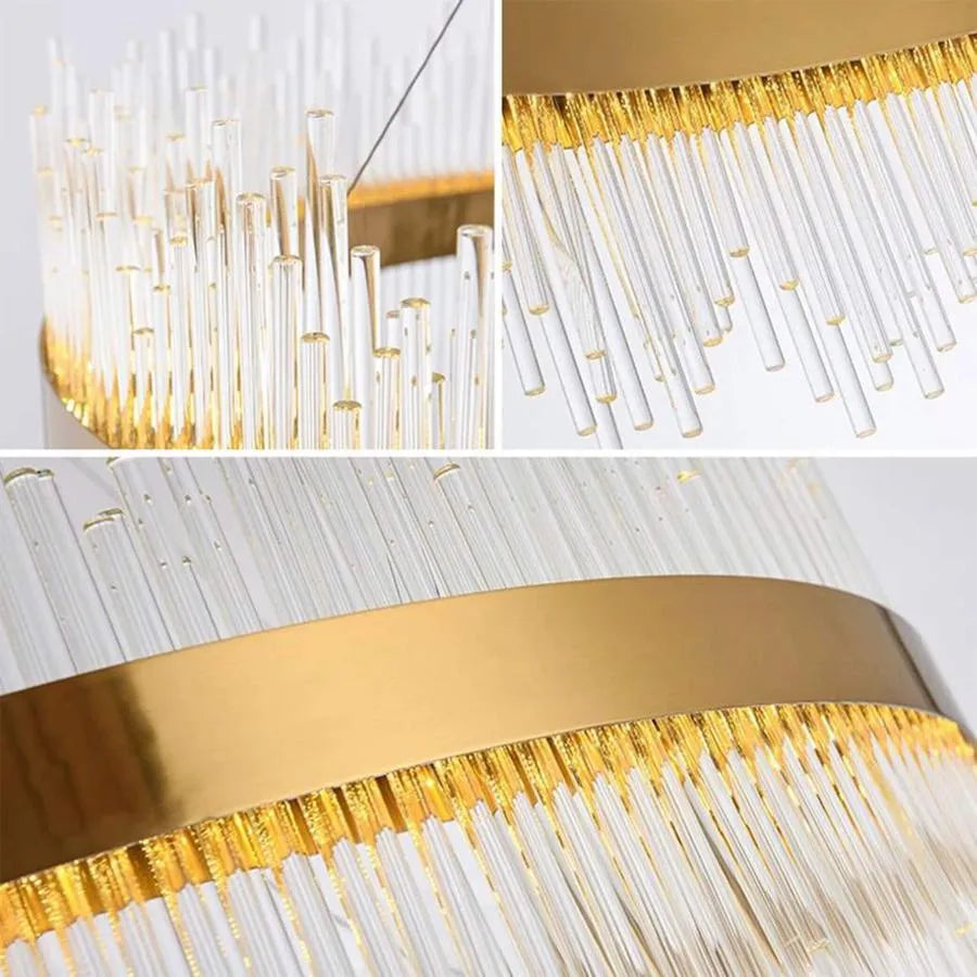 LED πολυέλαιος με τηλεχειριστήριο Lazaro 63W Dimable Gold