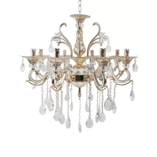 Ludovico Chandelier, 8*E14, χρυσός, μέταλλο και κρύσταλλο