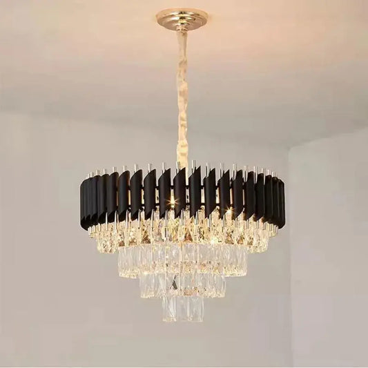 Rubbert Chandelier, 9*E14, χρυσός, μέταλλο και κρύσταλλο