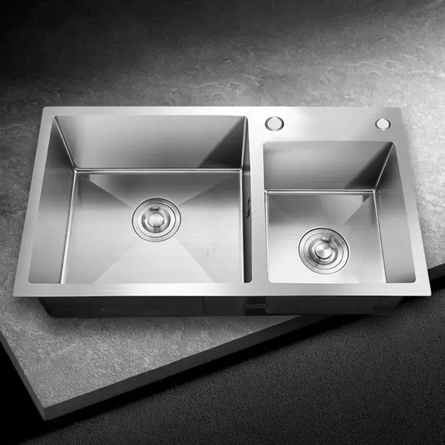 Ανοξείδωτο χάλυβα 80x45 cm ασημένιο νεροχύτη κουζίνας