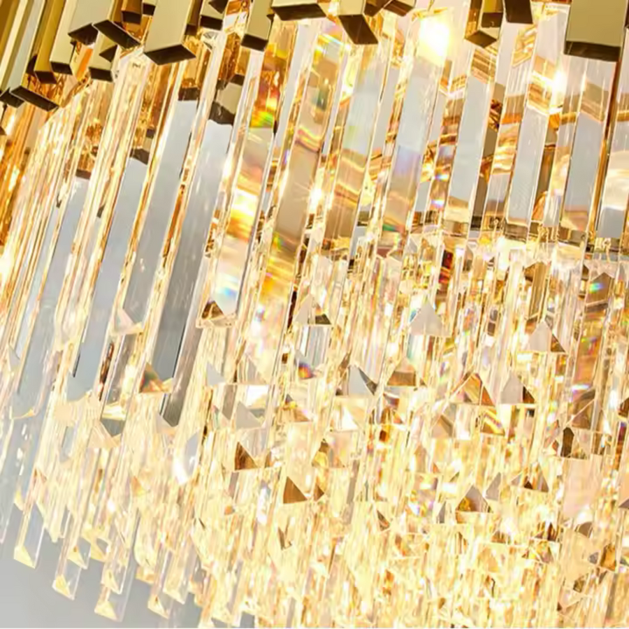 Crystal Chandelier BLOIS Eleganza, Διάμετρος 49cm, 8x E14, Γυαλιστερό Χρυσό, Ρυθμιζόμενο Ύψος