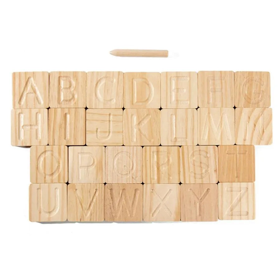 Εκπαιδευτικό κουτί Τύπος Γνωστικό αλφάβητο, 30 κομμάτια, ξύλο