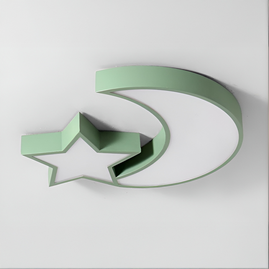 Πολυέλαιος Sofia LED, 34W, Πράσινο Ακρυλικό, Σχήμα Σελήνης και Αστέρι, 3000K/4000K/6000K