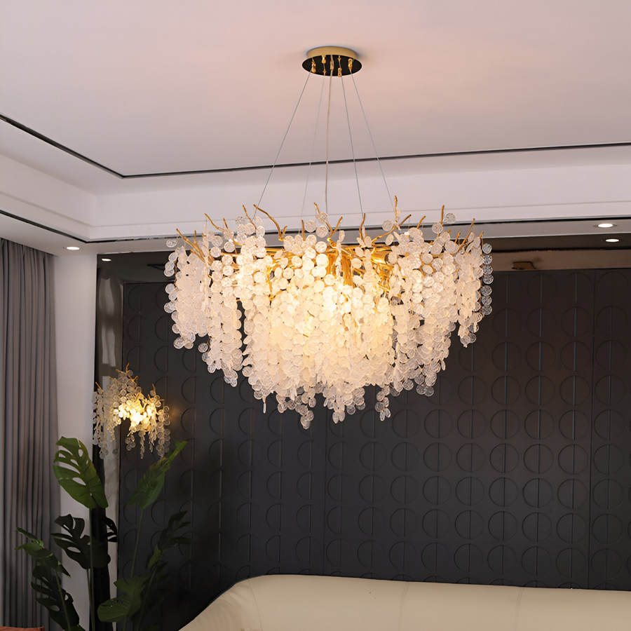 WALTZ Serenade Crystal Chandelier, 8xG9, Χρυσό, 60cm, Ρυθμιζόμενο Ύψος