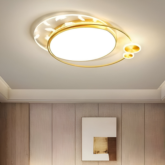 Lorenzo LED Πολυέλαιος με Τηλεχειριστήριο, 40W, Dimmable, Χρυσό, Μέταλλο και Ακρυλικό, 3000K/4000K/6000K