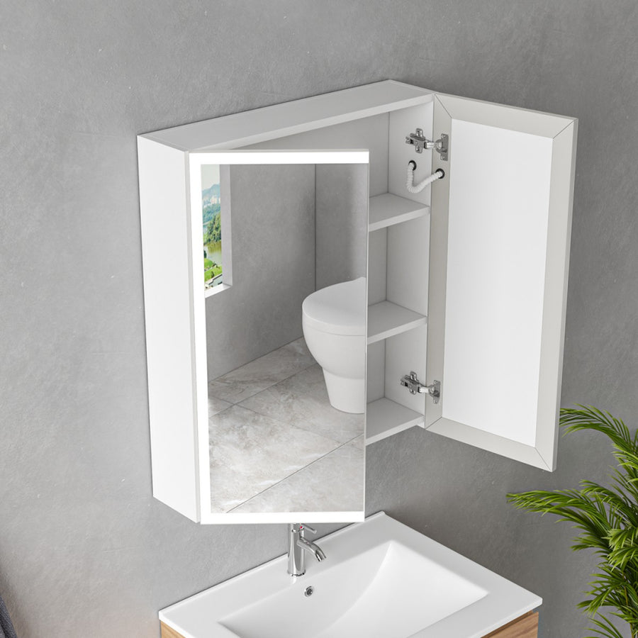 Laura Cabinet με LED Mirror DBP122 60x70 White