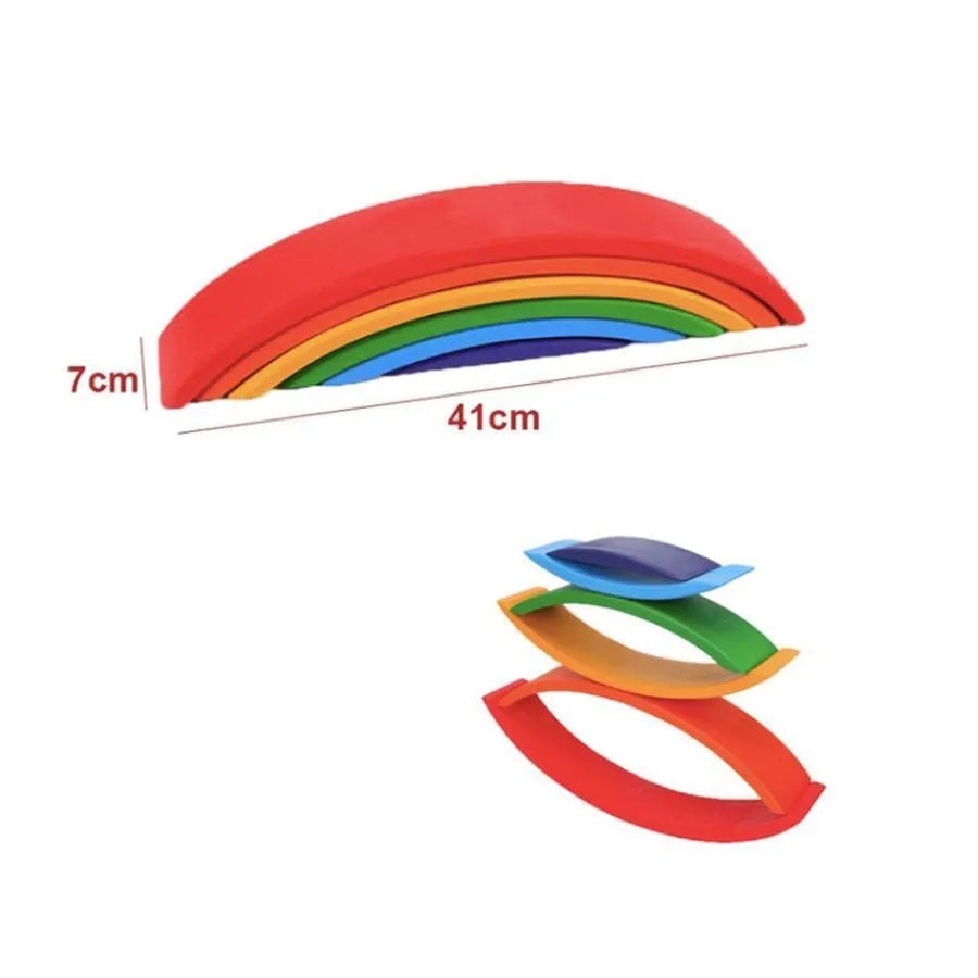 Παιχνίδι παζλ παζλ Το φωτεινό ουράνιο τόξο, 6 κομμάτια, πολύχρωμα, ξύλο