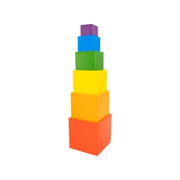 Παιχνίδι τύπου παζλ Το τετράγωνο ουράνιο τόξο, πολύχρωμα, 6 κομμάτια, ξύλο