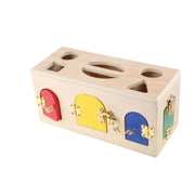 Εκπαιδευτικό παιχνίδι Montessori Lock Cube, 5 κομμάτια, πολύχρωμα, ξύλο