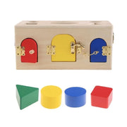 Εκπαιδευτικό παιχνίδι Montessori Lock Cube, 5 κομμάτια, πολύχρωμα, ξύλο