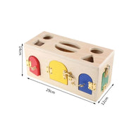 Εκπαιδευτικό παιχνίδι Montessori Lock Cube, 5 κομμάτια, πολύχρωμα, ξύλο
