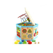 Εκπαιδευτικό παιχνίδι Montessori Hexagonal Wood 8 σε 1, 38 cm, πολύχρωμα