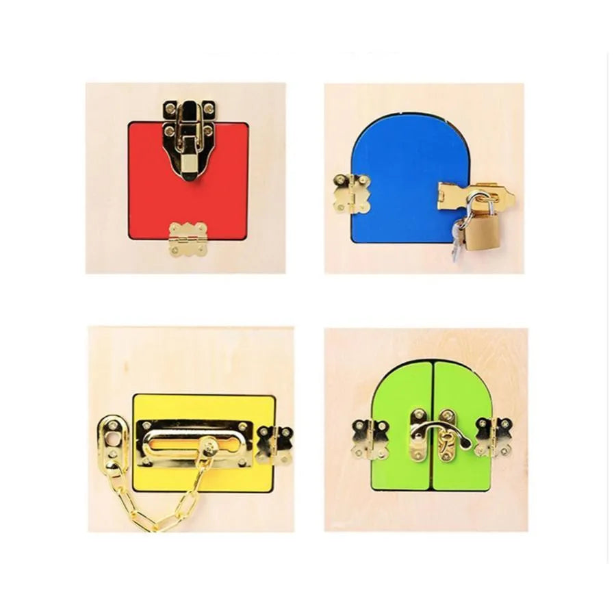 Montissori Multivori πολύπλοκα εκπαιδευτικά παιχνίδια τύπου Magic Lock Cube, 6 κομμάτια, πολύχρωμα και μέταλλο