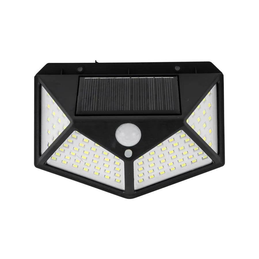 Ηλιακή λάμπα με αισθητήρα κίνησης, 100 LED, 20W, IP.65, μαύρο