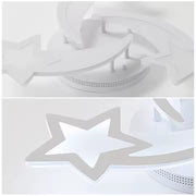 LED πολυέλαιος με τηλεχειριστήριο Ipomoea, 48W, 3 αστέρια, κρύο/ζεστό/ουδέτερο φως, ασταθές, λευκό
