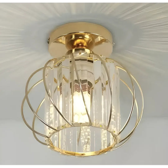 Monica Chandelier, 1XE27, Gold, D 16cm, Metal and Crystal Classic Chandeliers Προεπιλεγμένος τίτλος Alessandro Design