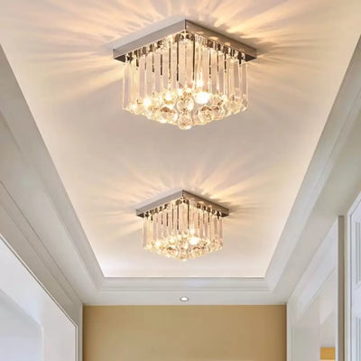 Crystal Martinez Linear Luxe, διάμετρο 35cm, 4x E14, γυαλιστερό χρώμιο