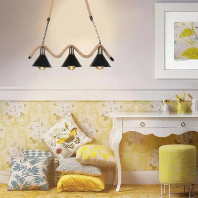 Lustrage Lust, 3*E27, καφέ, μέταλλο και νήμα