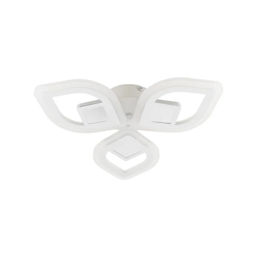 Πολυέλαιος LED με τηλεχειριστήριο ZENI 3D 60W, 3 Στοιχεία, Κρύο/Ζεστό/Ουδέτερο φως, Ρυθμιζόμενο, Λευκό