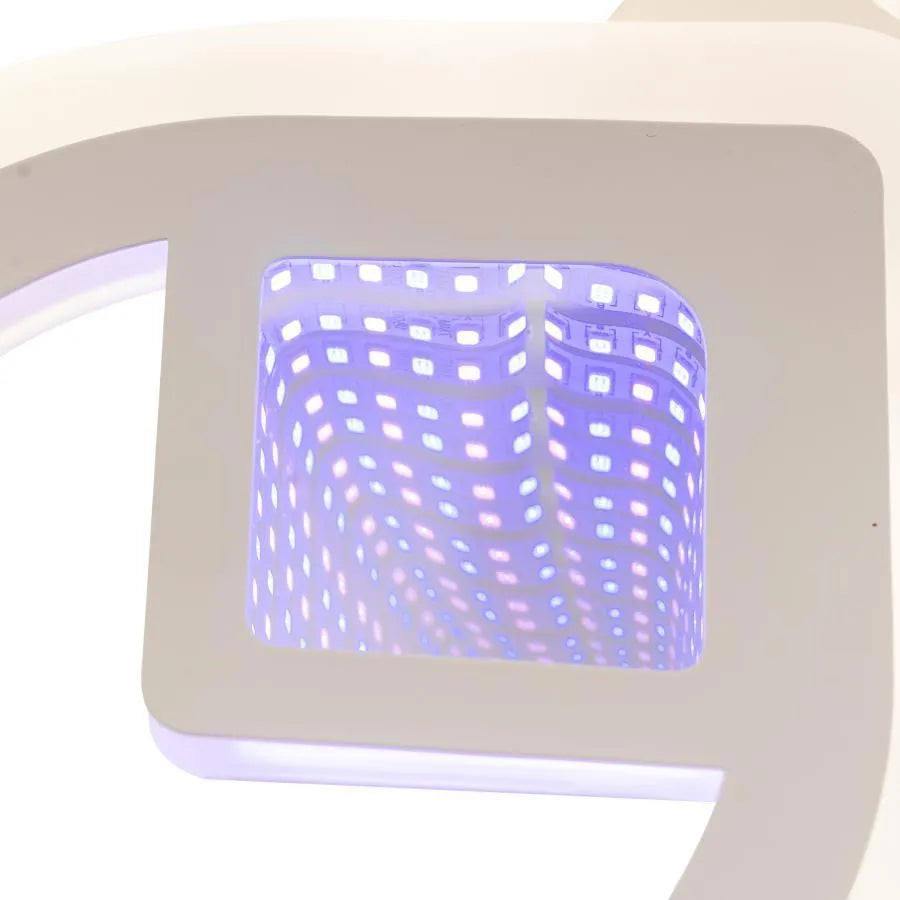 Πολυέλαιος LED με τηλεχειριστήριο ZENI 3D 60W, 3 Στοιχεία, Κρύο/Ζεστό/Ουδέτερο φως, Ρυθμιζόμενο, Λευκό