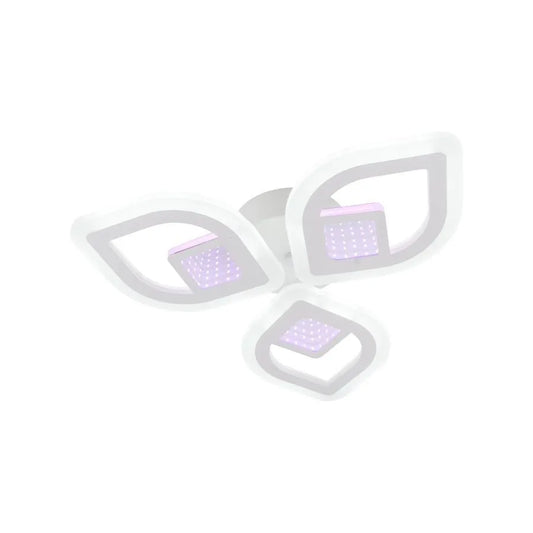 Πολυέλαιος LED με τηλεχειριστήριο ZENI 3D 60W, 3 Στοιχεία, Κρύο/Ζεστό/Ουδέτερο φως, Ρυθμιζόμενο, Λευκό