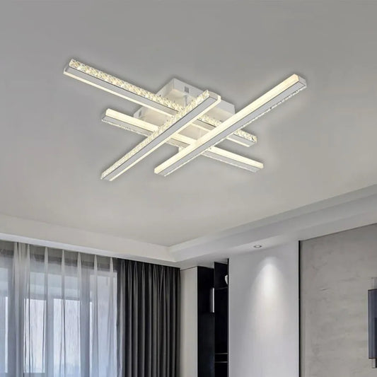 Πολυέλαιος LED με τηλεχειριστήριο ABIGAIA 136W, 4 Στοιχείων, Γραμμικό, Κρύο/Ζεστό/Ουδέτερο φως, Ρυθμιζόμενο, Λευκό